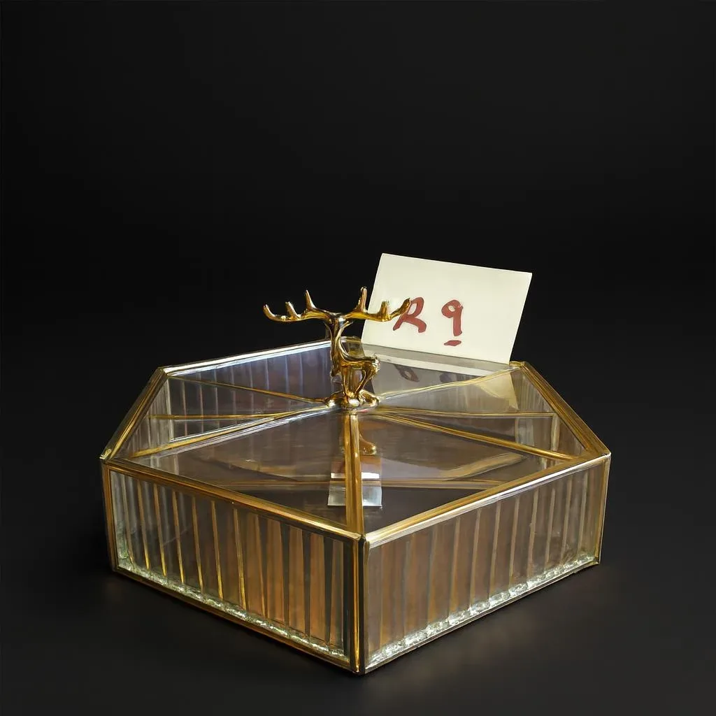 Hexagonal Glass Candy Box with Lid