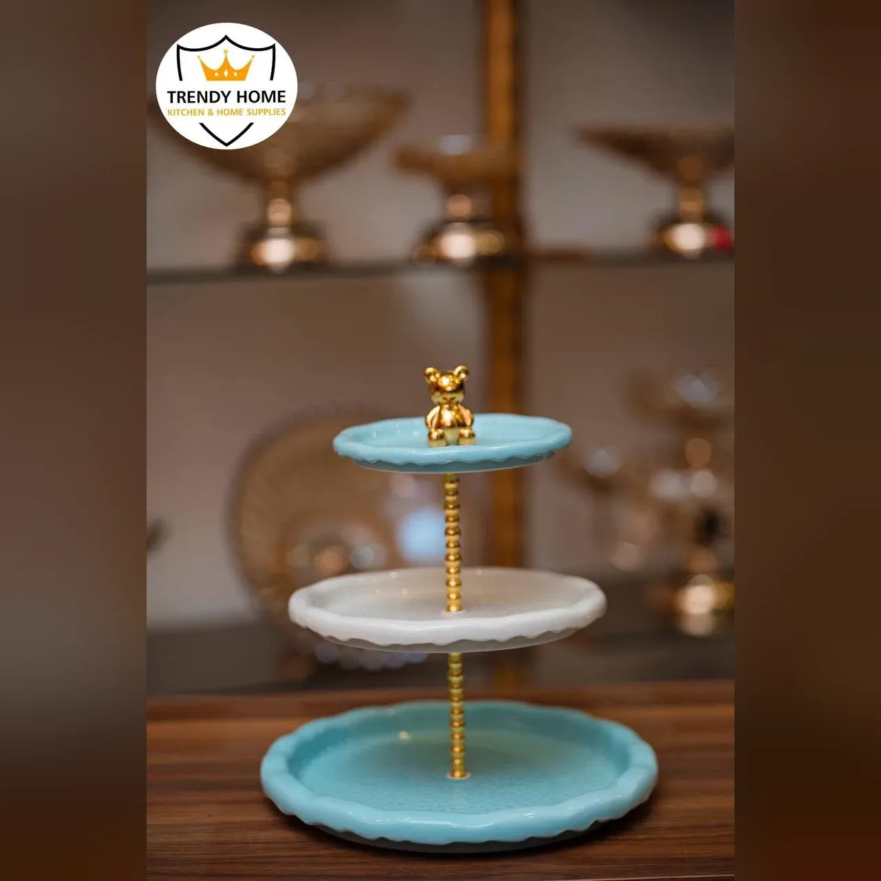 Three-Tier Ceramic Cake Stand