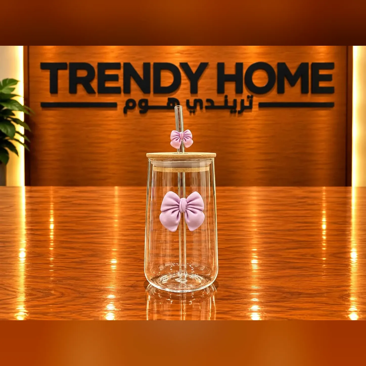 Glass Tumbler with Straw