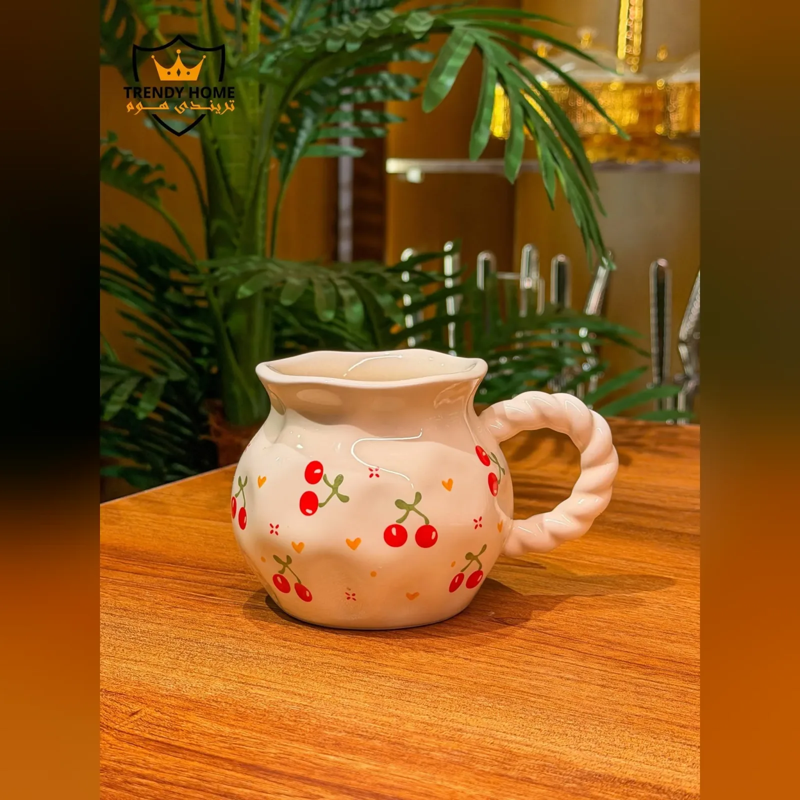 Cherry Print Ceramic Mug