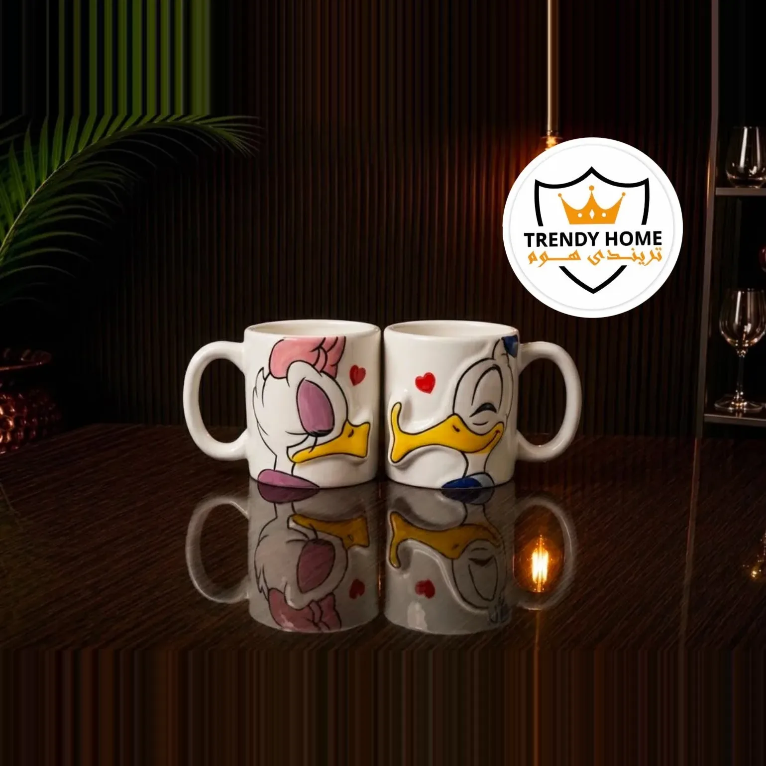 Cartoon Duck Couple Mugs