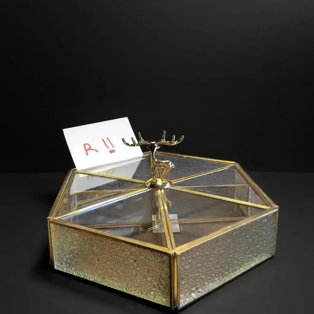 Glass Nut Serving Box with Deer Lid