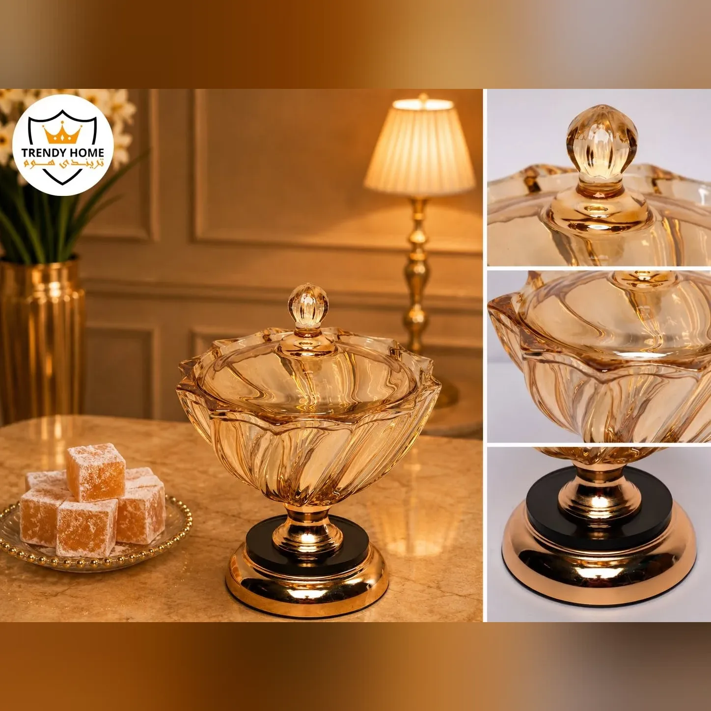 بومبونيرة زجاج بغطا