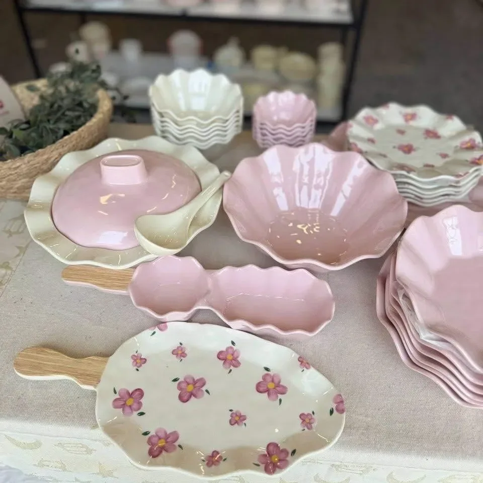 Floral Ceramic Serving Plate