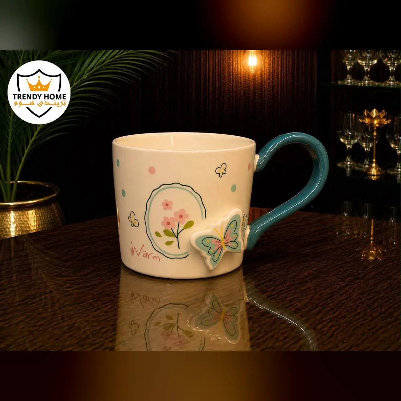Ceramic Mug with Butterfly Design