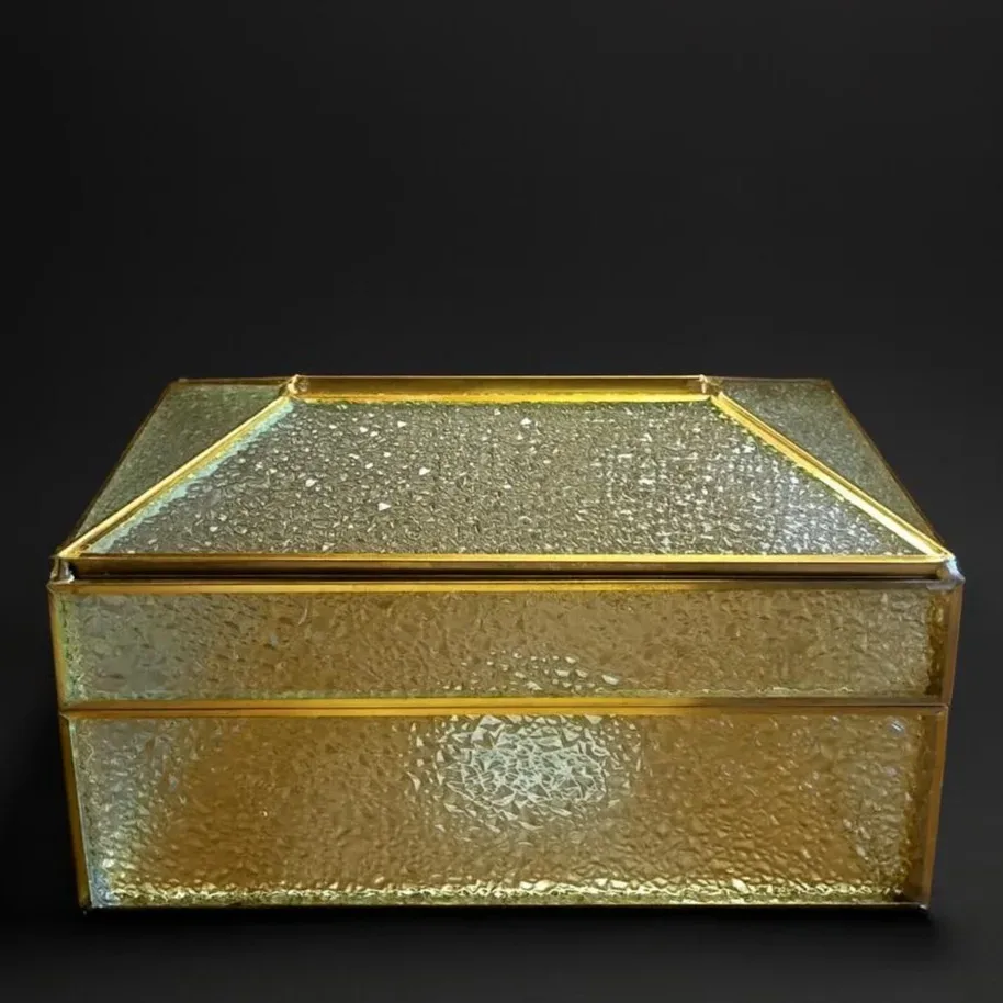Gold Frame Glass Jewelry Box
