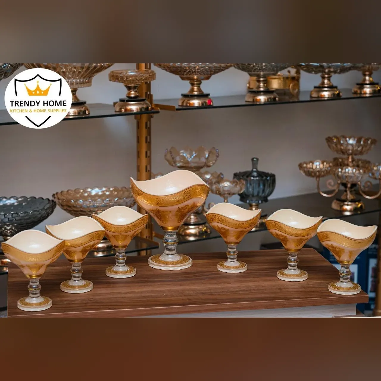 Gold Pattern Dessert Cup Set