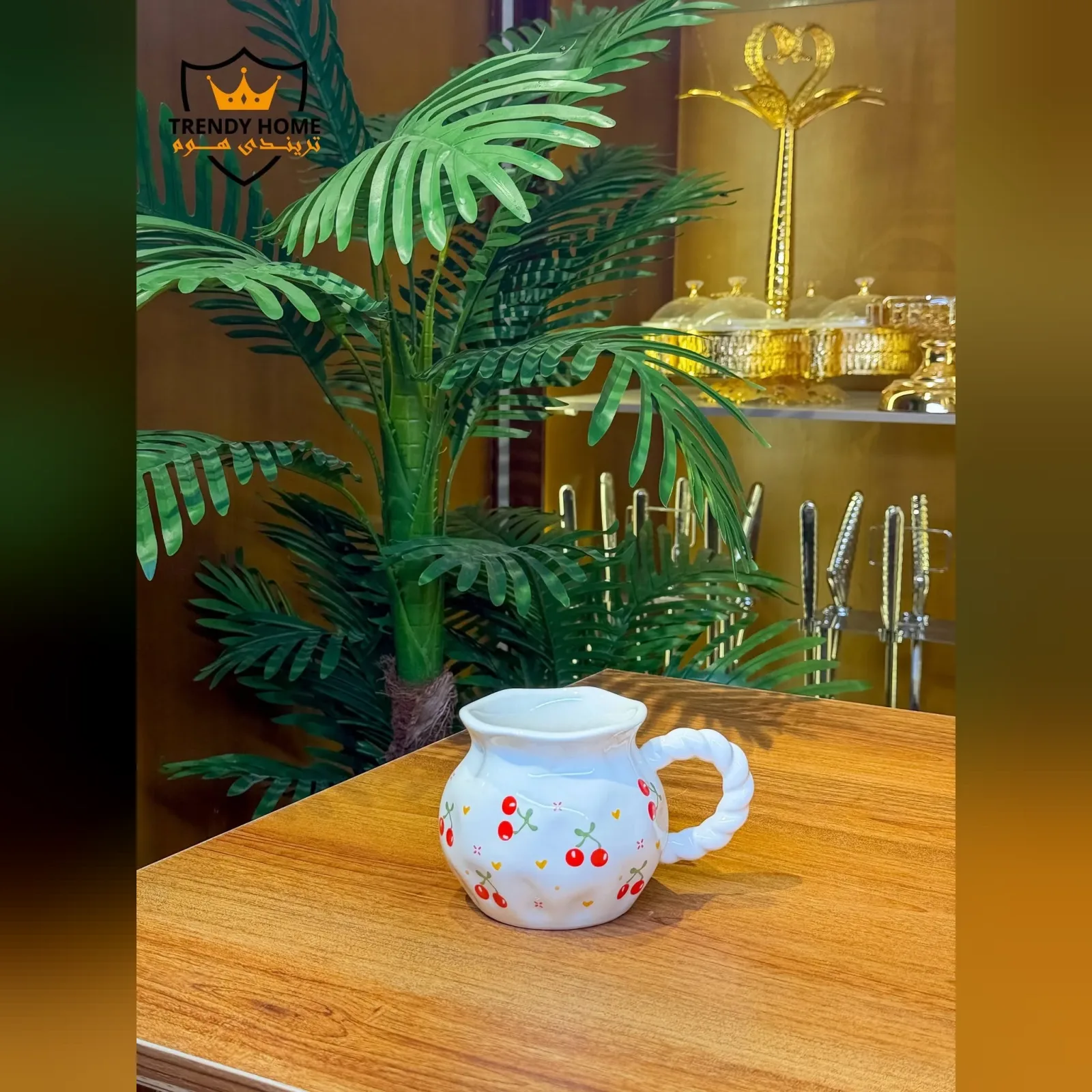 جاج لبن سيراميك صغير بنقش كرز
