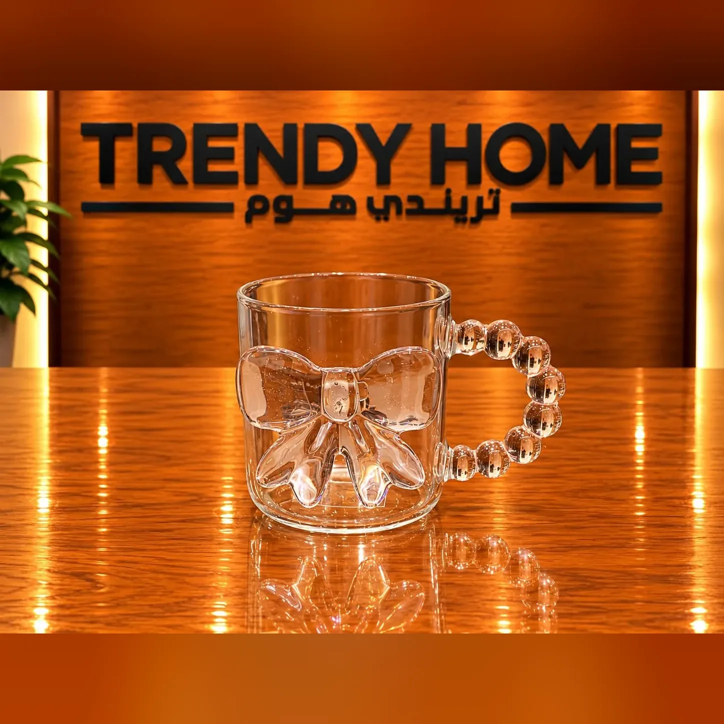 Clear Glass Mug with Bow