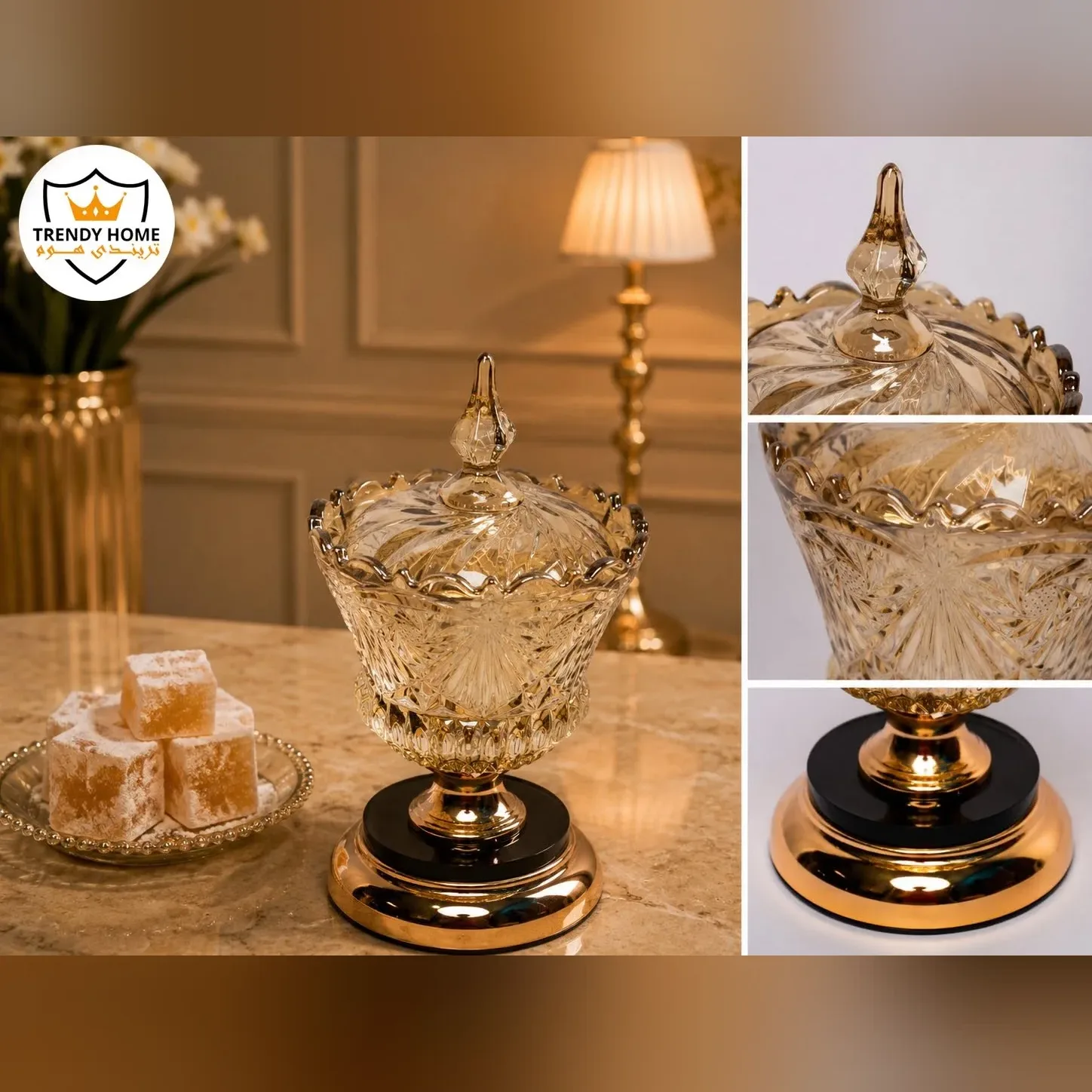 بومبونيرة زجاج بغطا