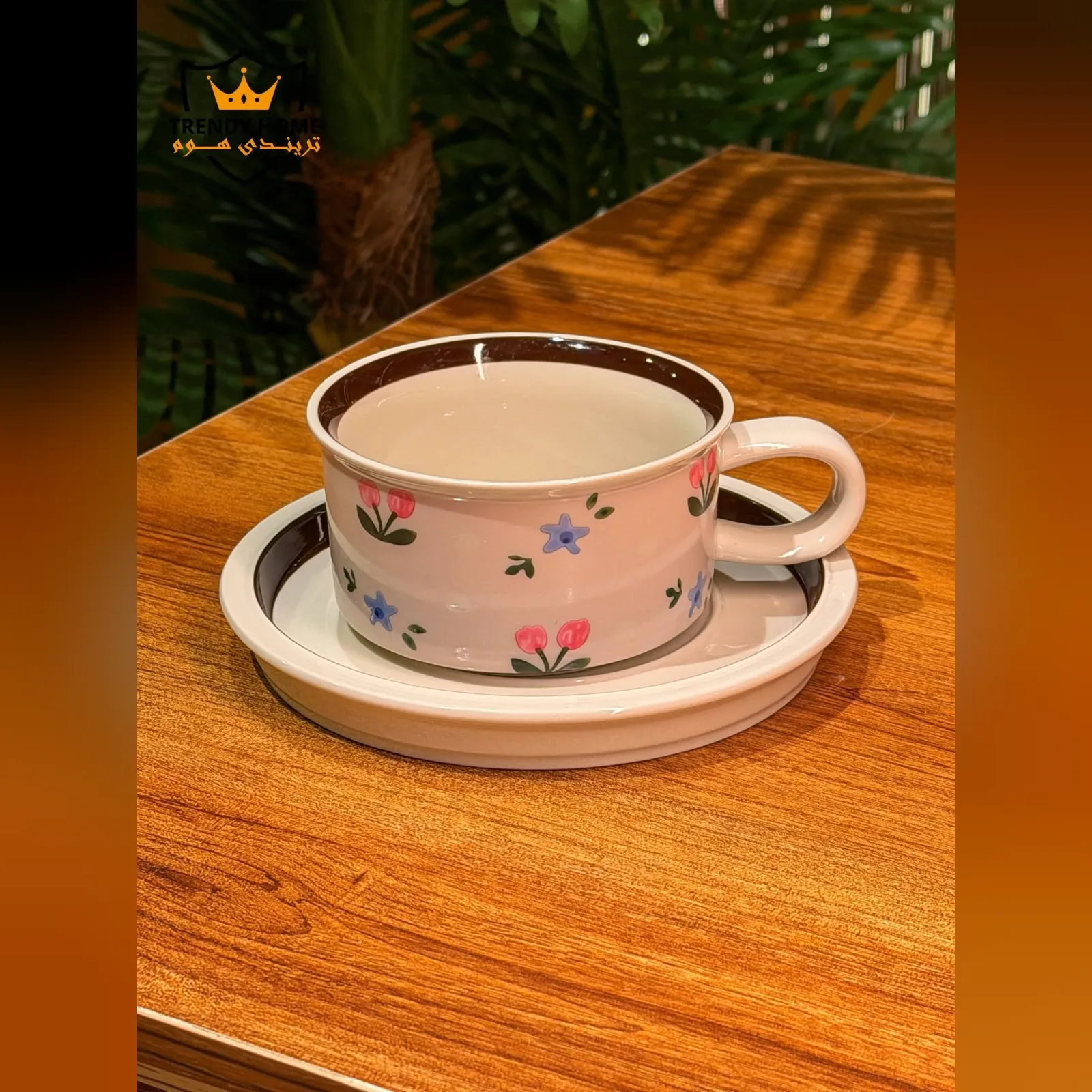 Floral Ceramic Cup and Saucer