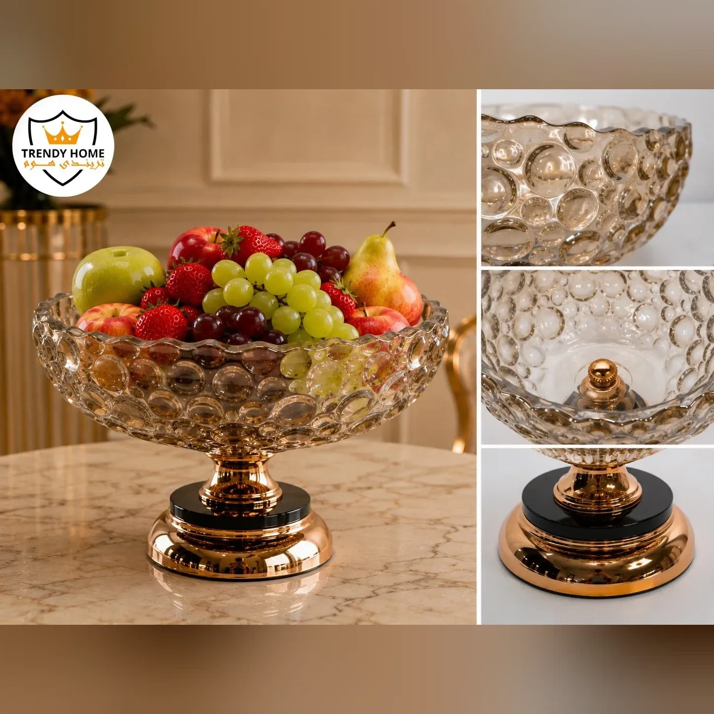 Glass Pedestal Fruit Bowl